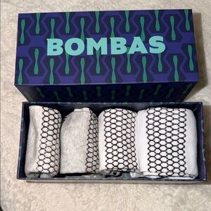 New in Box Bombas Socks Gift Box Set of 3